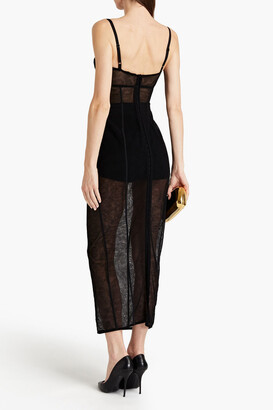 Dolce & Gabbana Stretch-mesh maxi slip dress