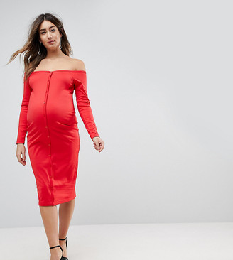 Asos Midi Sweetheart Neck Button Through Bodycon Dress Asos Midi Sweetheart Neck Button Through Bodycon Dress