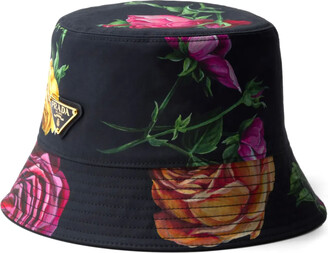 ハット Prada Logo-Detailed Patent Leather Bucket Hat Prada Triangle-Logo Patent-Leather Bucket Hat - ShopStyle