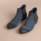 Thumbnail for your product : Burberry Perforated Detail Suede Chelsea Boots , Size: 42, Blue