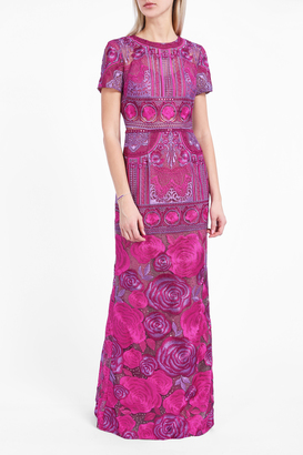 Marchesa NOTTE Embroidered Long Dress