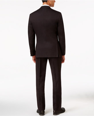 Kenneth Cole Reaction Men's Slim-Fit Burgundy Pindot Suit