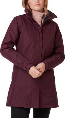 burgundy hooded coat