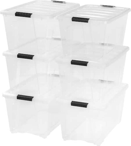 Iris® Clear Stack & Pull™ Storage Tote