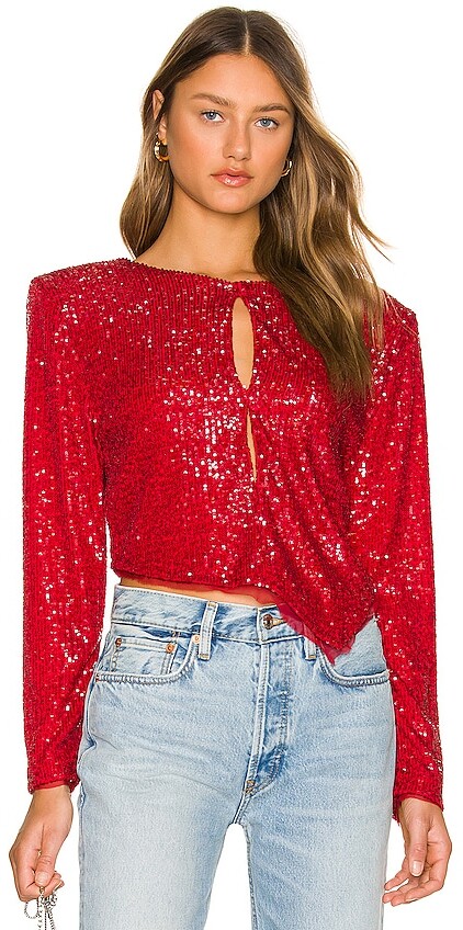 red sparkly tops