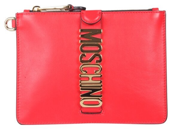 moschino red clutch bag