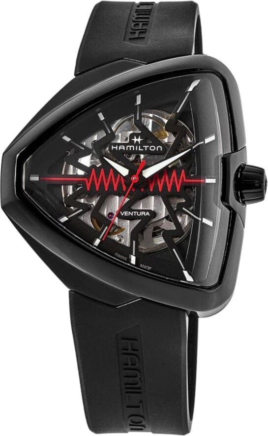 Hamilton Ventura Elvis80 Auto Black Dial Rubber Strap Men's Watch H24535331