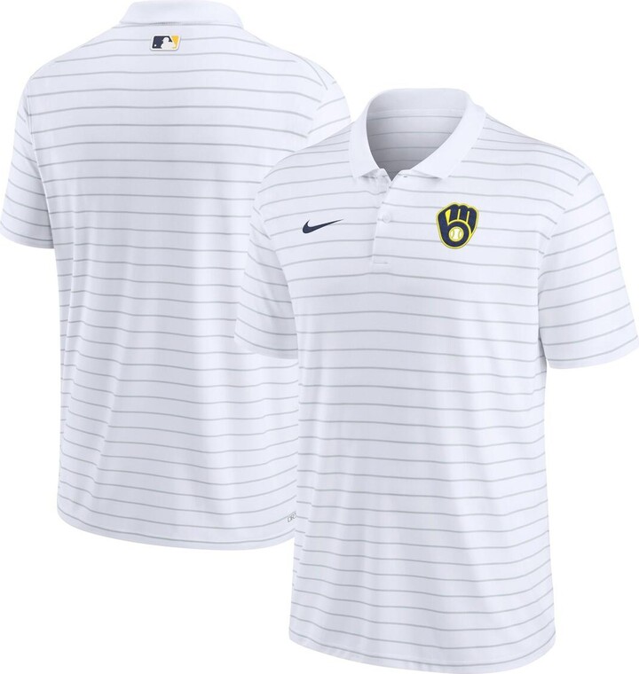 Nike Men's White Milwaukee Brewers Authentic Collection Victory Striped  Performance Polo Shirt - ShopStyle