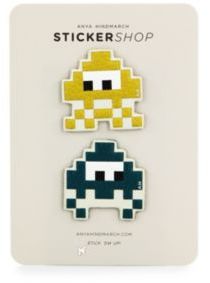 Anya Hindmarch Space Invaders Leather Stickers/Set of 2