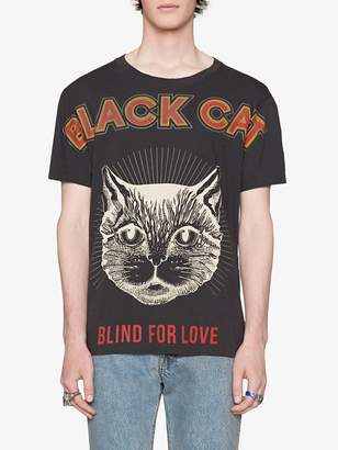 Gucci Black Cat print T-shirt