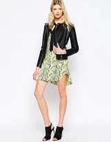 Thumbnail for your product : French Connection Soho Boa Print Drape Dress with Tie Neck