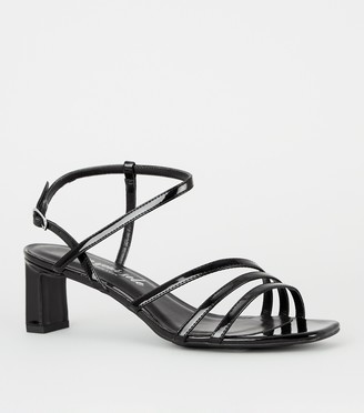 black patent sandals low heel