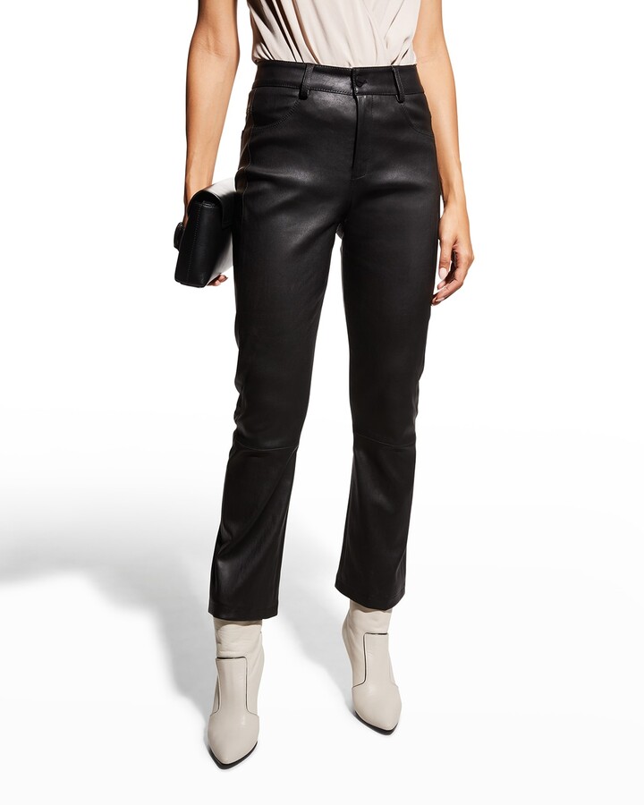 LAMARQUE Faris Flared Leather Pants - ShopStyle