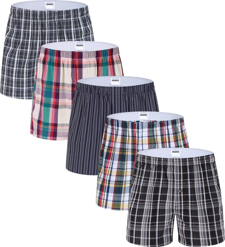 IDORIC Woven Cotton Men's Boxer Shorts Pack of 5 ShopStyle