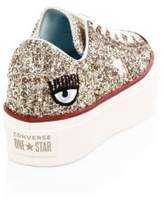 Thumbnail for your product : Converse Chiara Ferragni One Star Glitter Leather Platform Sneakers