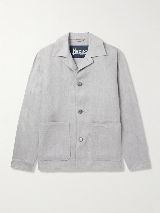 Camp-Collar Linen Overshirt
