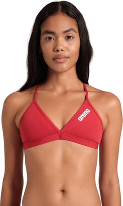 Arena Women's Team Swim Top Tie Back Solid Red-White