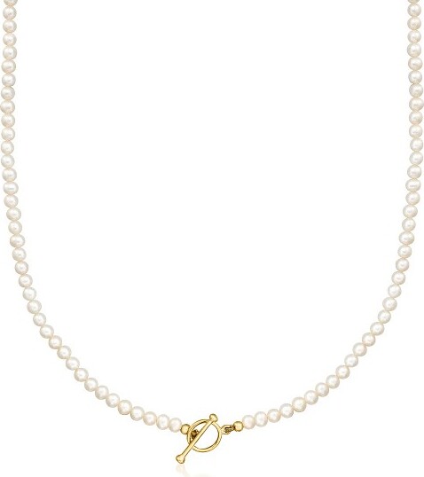 Ross-Simons Ross-Simons3.5-4mmCulturedPearlCharm-CompatibleToggleNecklacein18ktGoldOverSterling.18inches