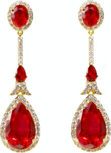 Stephanie Browne Australia Red Alexandra Earrings In Ruby