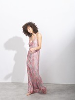 Thumbnail for your product : Raey Watercolour Floral-print Silk-organza Slip Dress - Grey Print