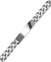 Thumbnail for your product : Sutton by Rhona Sutton Men's Stainless Steel Striped Id Plaque Link Bracelet