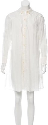 Ports 1961 Sheer Button-Up Shirt Dress
