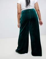 Thumbnail for your product : Glamorous Curve high waist wide leg pants in luxe velvet
