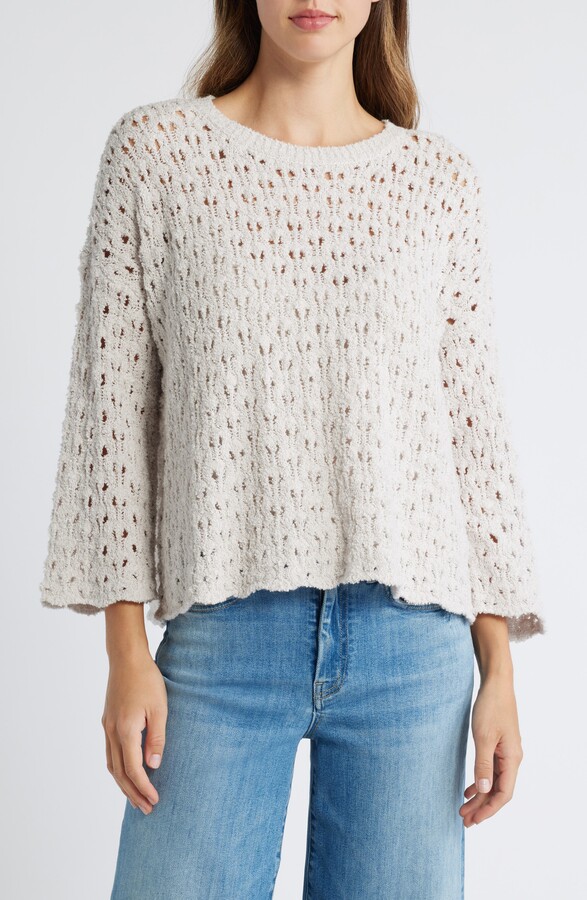Eileen Fisher Open Stitch Organic Cotton Blend Sweater