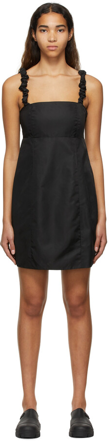Ganni Black Nylon Mini Dress - ShopStyle