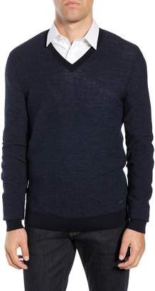 BOSS Emauro Mouline V-Neck Slim Fit Sweater