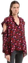 Thumbnail for your product : Magda Butrym Floral Printed Silk Crepe De Chine Shirt