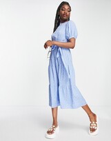 Thumbnail for your product : Influence tiered midi dress blue floral