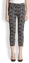 Thumbnail for your product : McQ High-Rise Lace-Print Cropped Skinny Jeans