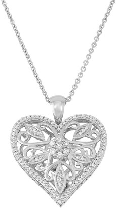 Simply Vera Vera Wang Sterling Silver 1/4 Carat T.W. Diamond Heart Pendant