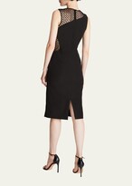 Thumbnail for your product : Halston Kenda Sleeveless Sequin Net Crepe Midi Dress