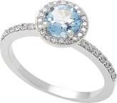 Thumbnail for your product : Effy 14K White Gold Aquamarine & Diamond Halo Ring - Size 7
