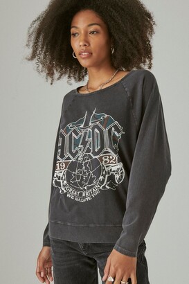 Lucky Brand Acdc Long Sleeve Graphic Crew - ShopStyle T-shirts