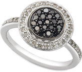 Thumbnail for your product : Sterling Silver Ring, Black and White Diamond Circle Ring (1/2 ct. t.w.)