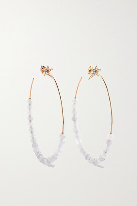 Diane Kordas Star 18-karat Rose Gold, Quartz And Diamond Hoop Earrings - one size