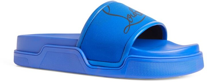 Christian Louboutin Navy Pool Slides - ShopStyle Sandals