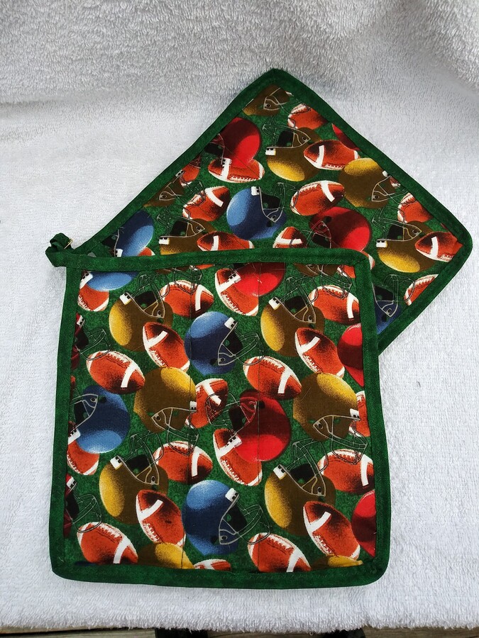Hot Pad - Pot Holder 2 Pc, Set Football