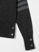 Thumbnail for your product : Thom Browne Kids two-tone V-neck cardigan
