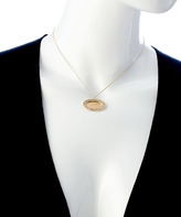Thumbnail for your product : Emily and Ashley Oval White Sapphire Disc Monogram Necklace