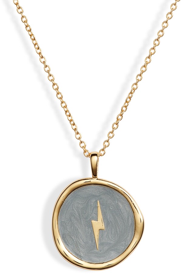 Gorjana Lightning Bolt Coin Pendant Necklace ShopStyle