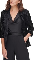 Thumbnail for your product : Eliza J Sequinned Velvet Jacket