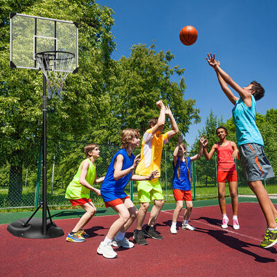 dingdangxiang 7.5ft-9.2ft Height Adjustable Portable Basketball Hoop System with 32\