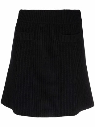 Blumarine ribbed-knit A-line miniskirt