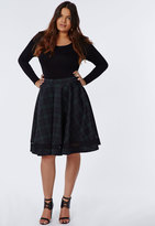 Thumbnail for your product : Missguided Size Tartan Mesh Panel Skater Skirt