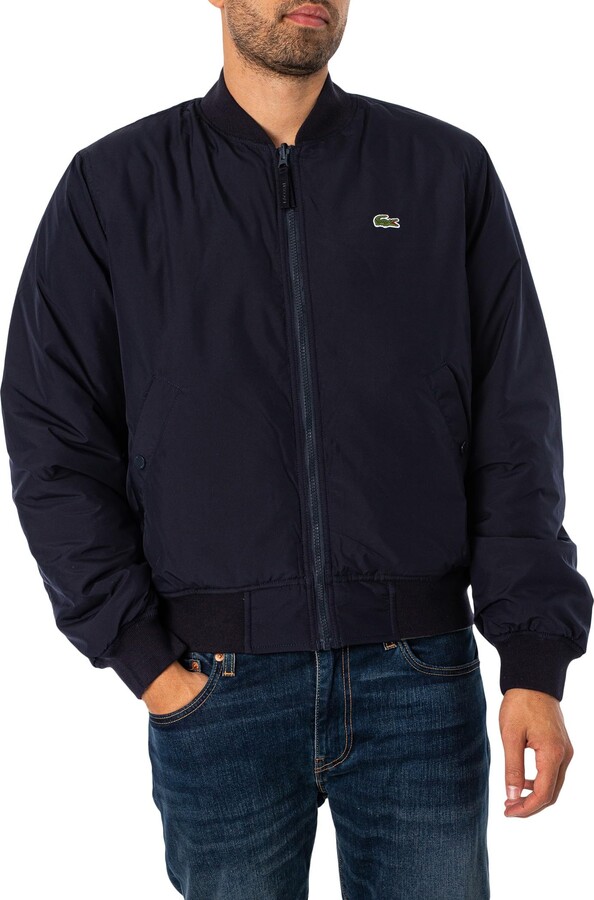 Lacoste Mens Reversible Quilted Bomber Jacket Abysm/Sequoia M