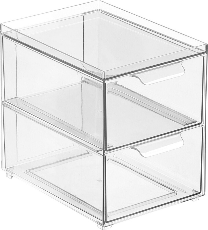 mDesign 2-Drawer Stackable Organizer for Kitchen or Pantry - Set of 2